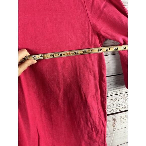 Feel Good Store Tunic Top Women’s Large Pink White Linen Lagenlook Boho Beach - Picture 6 of 7